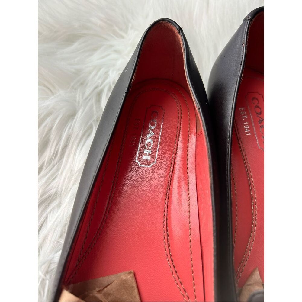 COACH Dorie Loafer Size 8 Soft Burgandy Leather Buckle Detail black - Picture 2 of 8